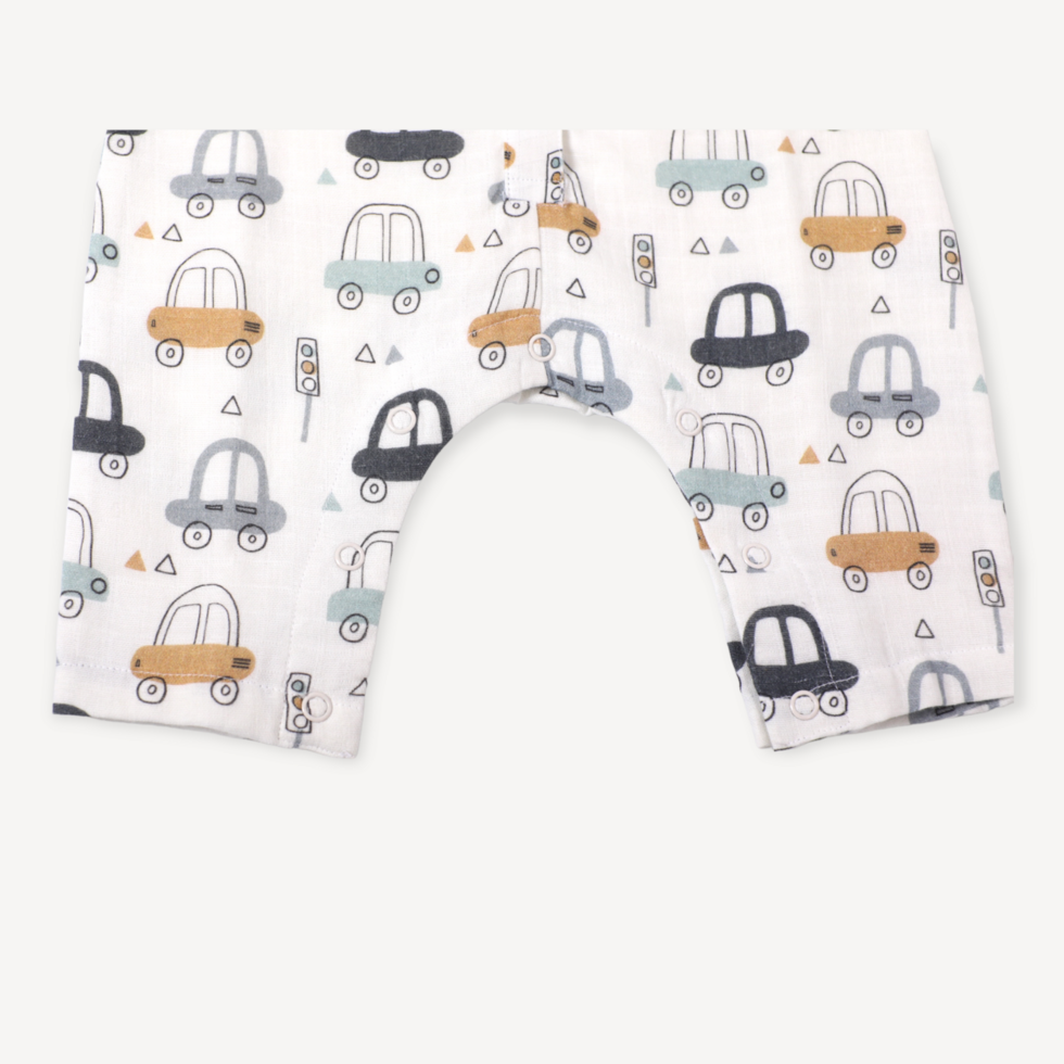 Cars Sleeveless Button Jumpsuit Organic Muslin)