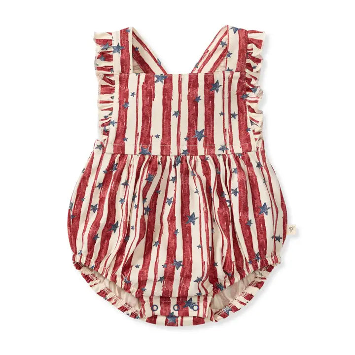 Stars & Stripes Baby Girl Bubble Romper
