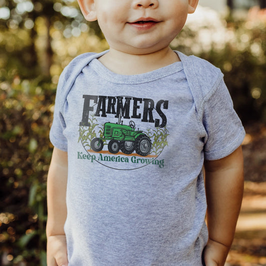Farmers Growing America Green Tractor Onesie/tee