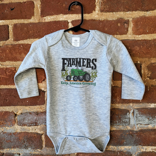 Farmers Growing America Green Tractor Onesie/tee