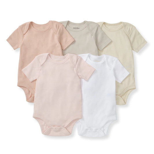Solid Organic Cotton Short Sleeve Baby Bodysuits