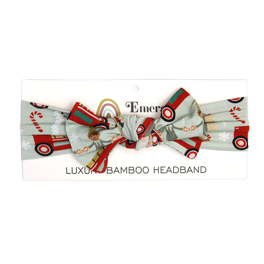 Christmas Train Bamboo Baby Headband