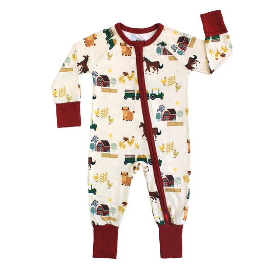 On the Farm Bamboo Convertible Baby Pajama