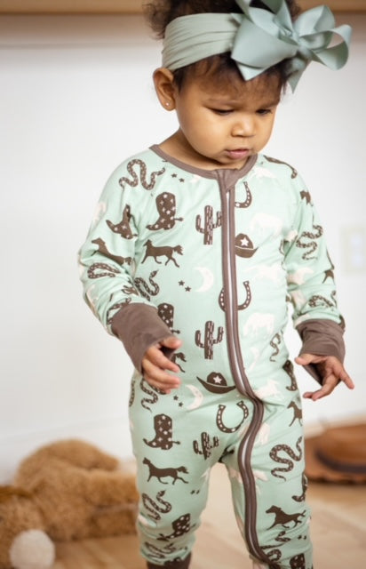 Giddyup! Bamboo Baby Convertible Footie Pajama