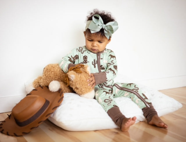 Giddyup! Bamboo Baby Convertible Footie Pajama