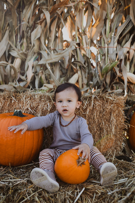 Milan Rib Knit Long Sleeve Bodysuit - Noelle Childrens Boutique