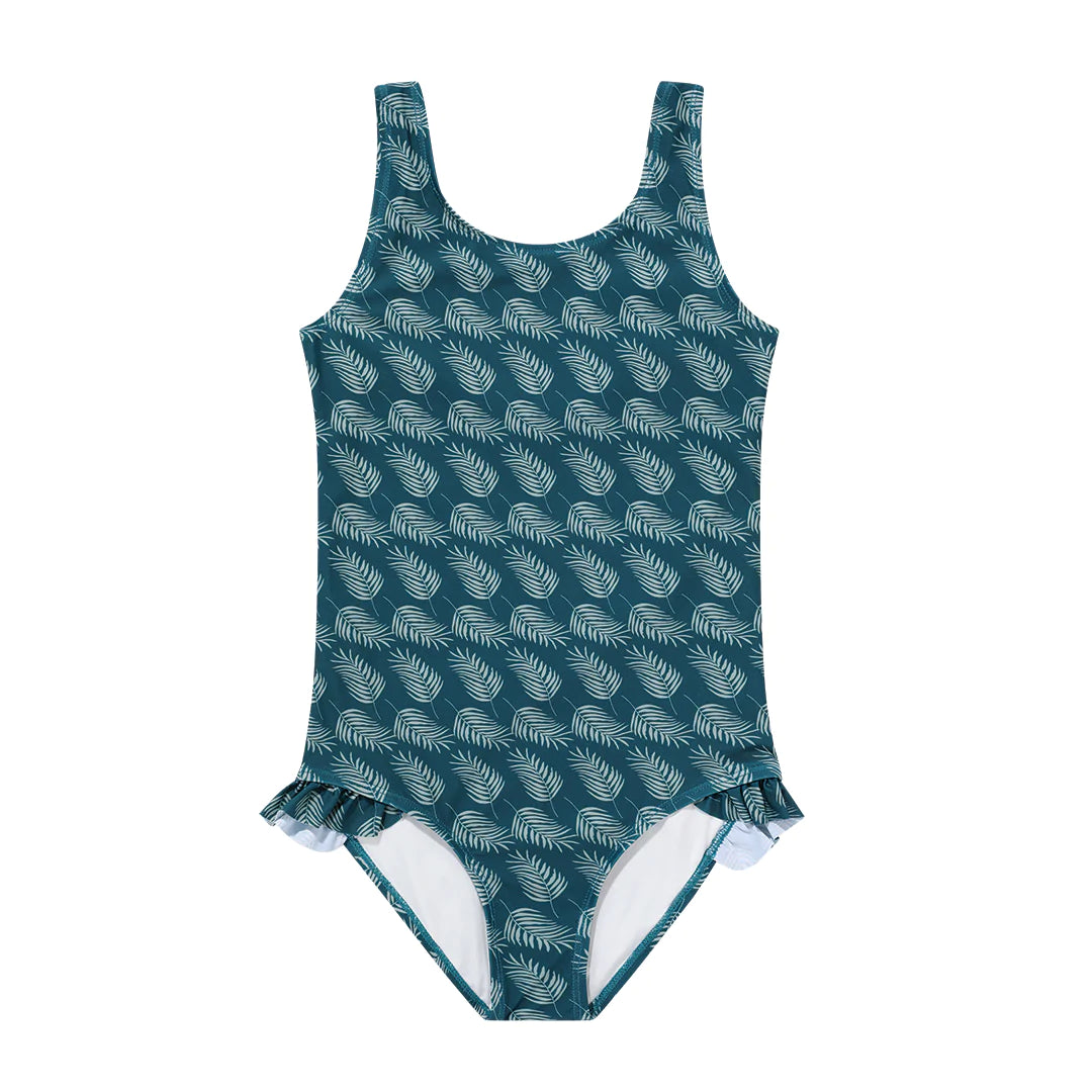 Palms in Paradise Ruffle Leg One Piece Girls Swimsuit