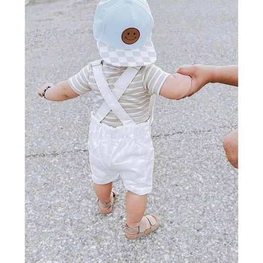 Denin Short Overalls in Marshmallow