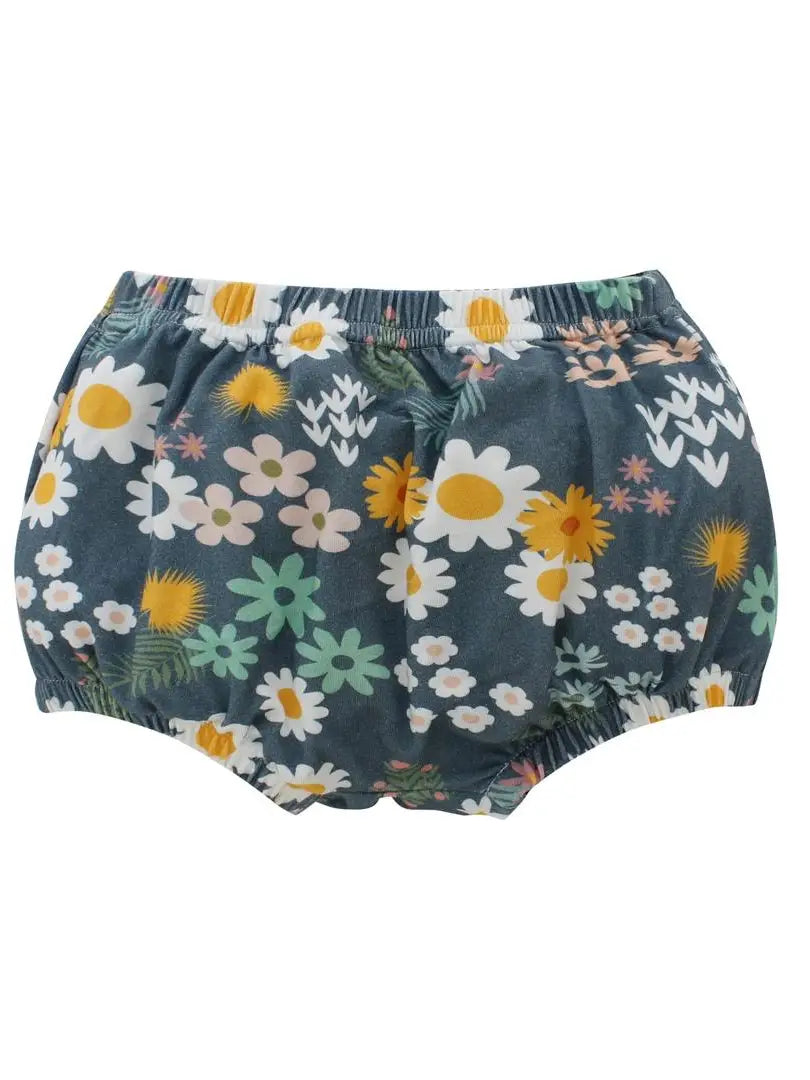 Blue Daisy Bamboo Baby Bloomers