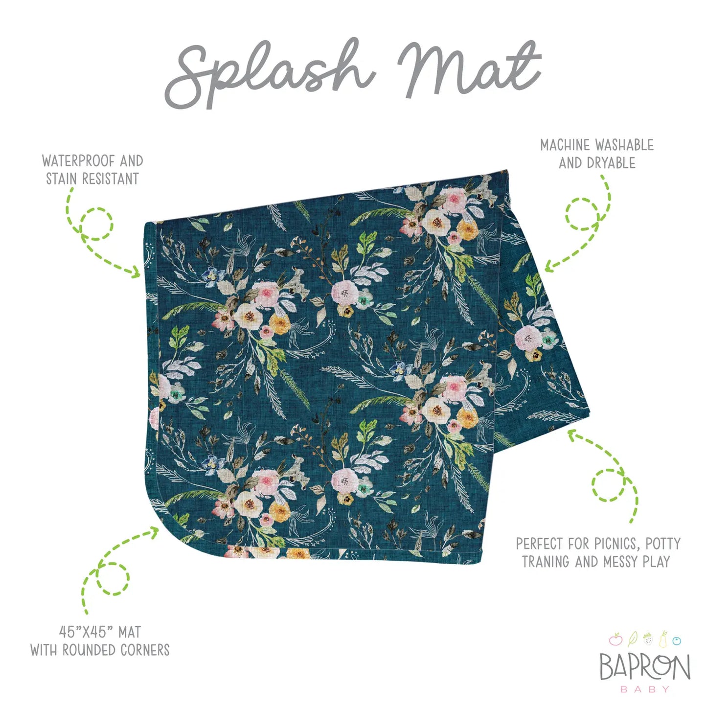 Boho Floral - Splash Mat - A Waterproof Catch-All