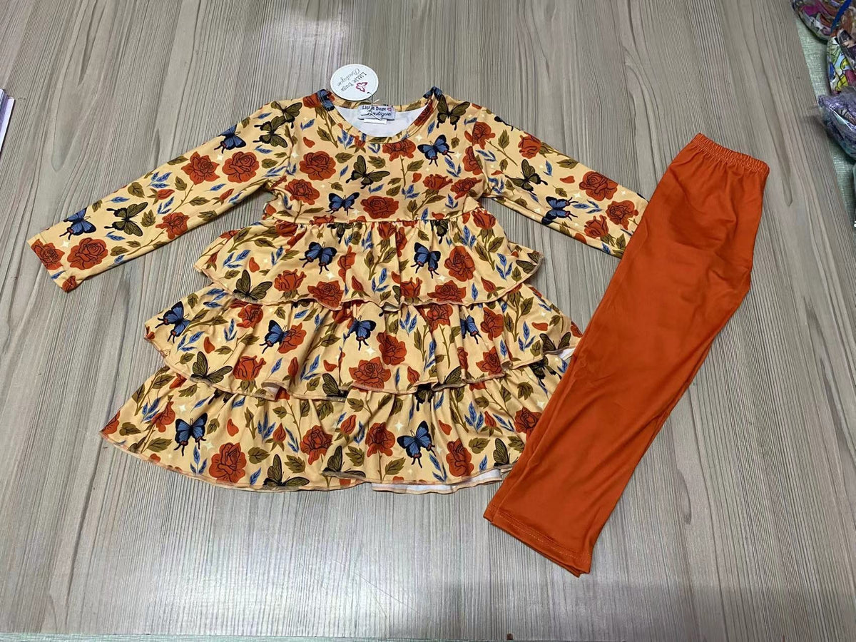 Autumn Bloom Milk Silk Peplum Set