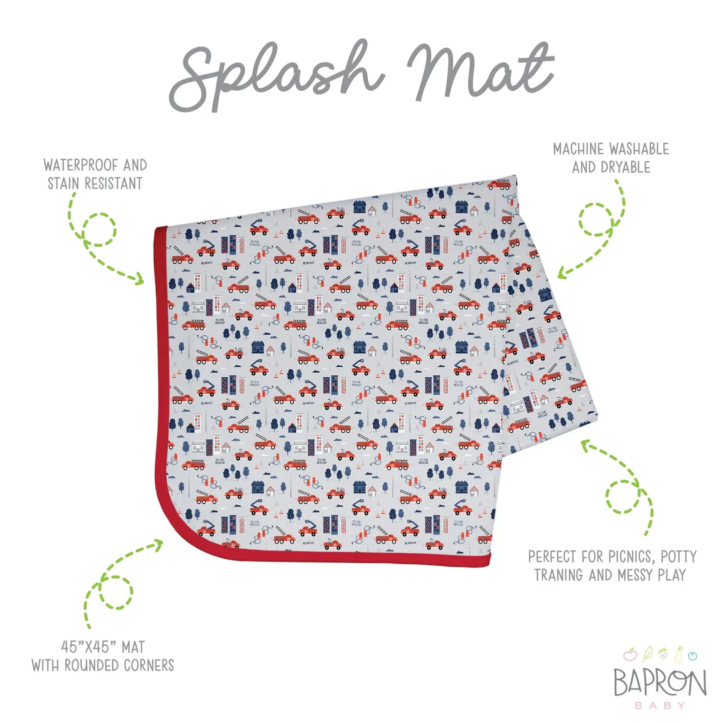 Be Brave Firefighter - Splash Mat - A Waterproof Catch-All