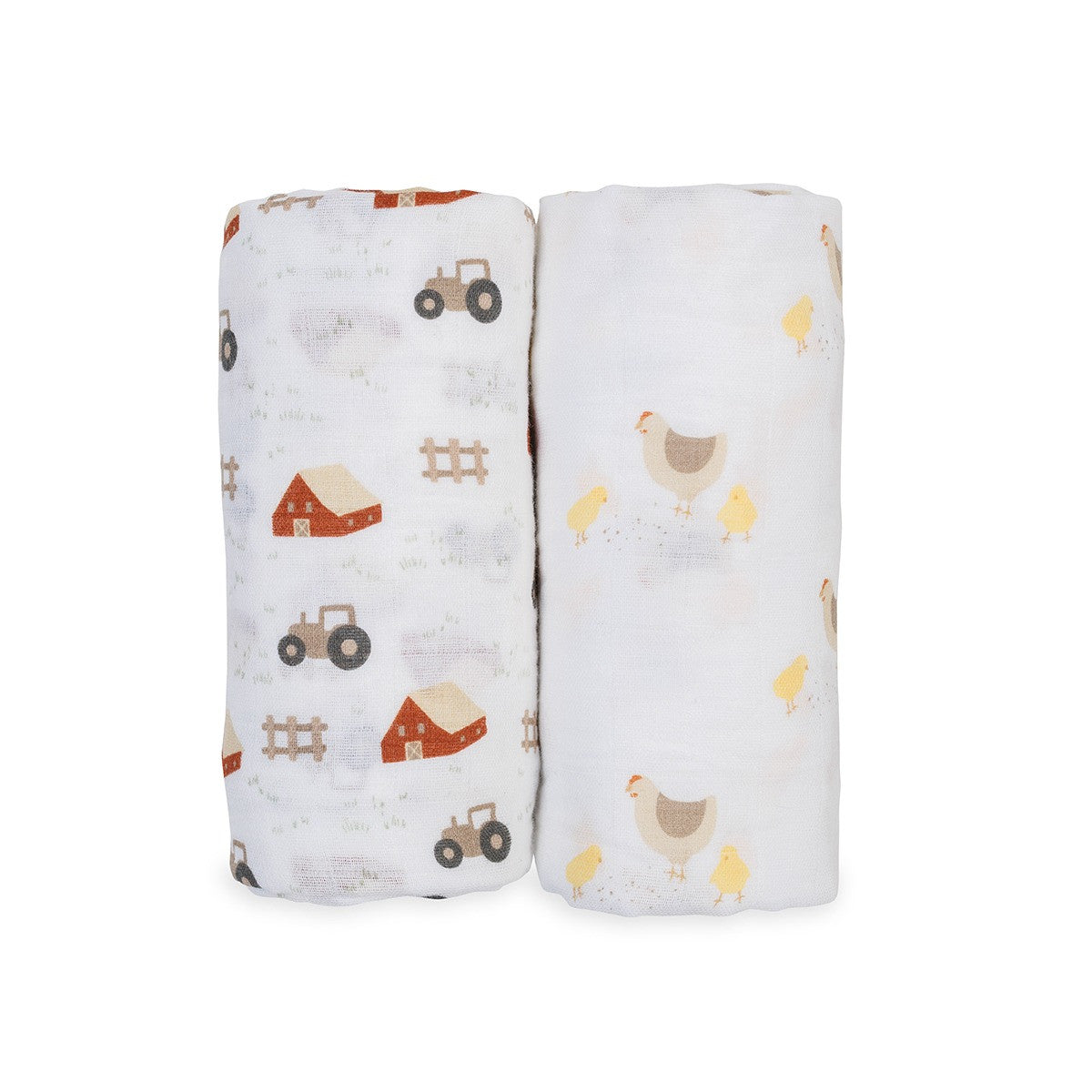 LULUJO COTTON SWADDLES - BARNYARD & ROOSTERS