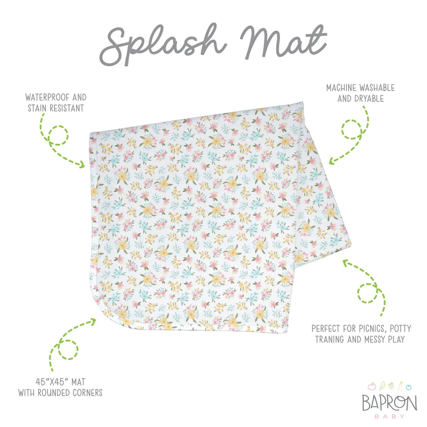 Pastel Floral - Splash Mat - A Waterproof Catch-All