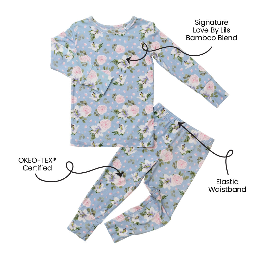 Lillian Floral Bamboo 2-Piece Long Sleeve Set