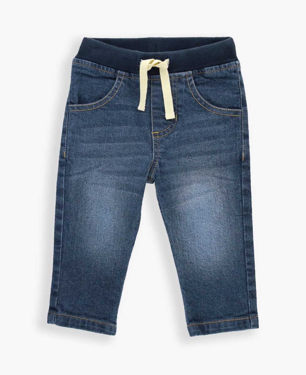 Boys Medium Wash Stretch Denim Pull-On Jeans