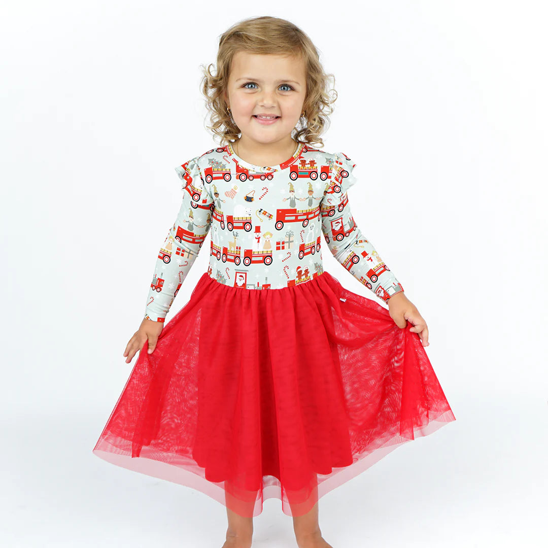 Christmas Train Tulle Twirl Dress