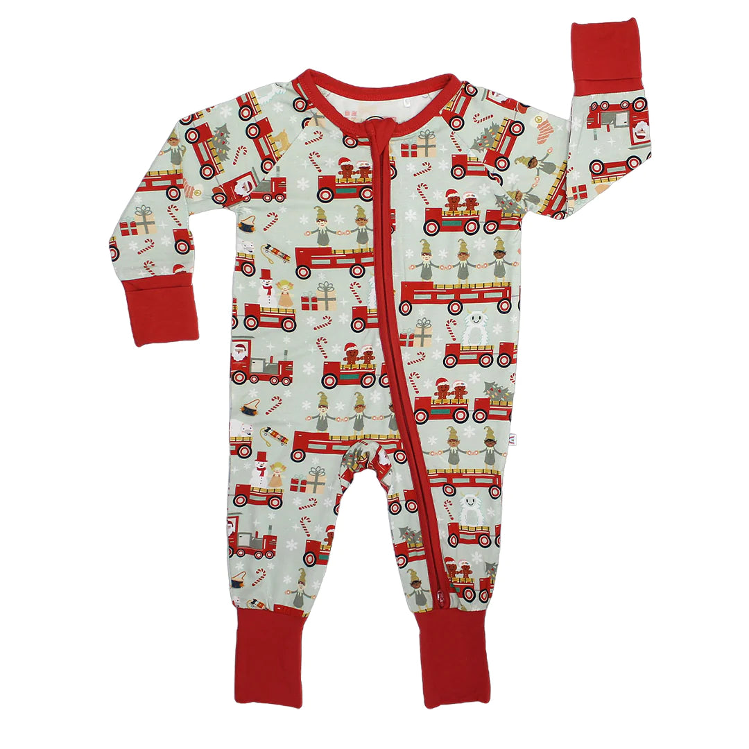 Christmas Train Bamboo Convertible Baby Pajama