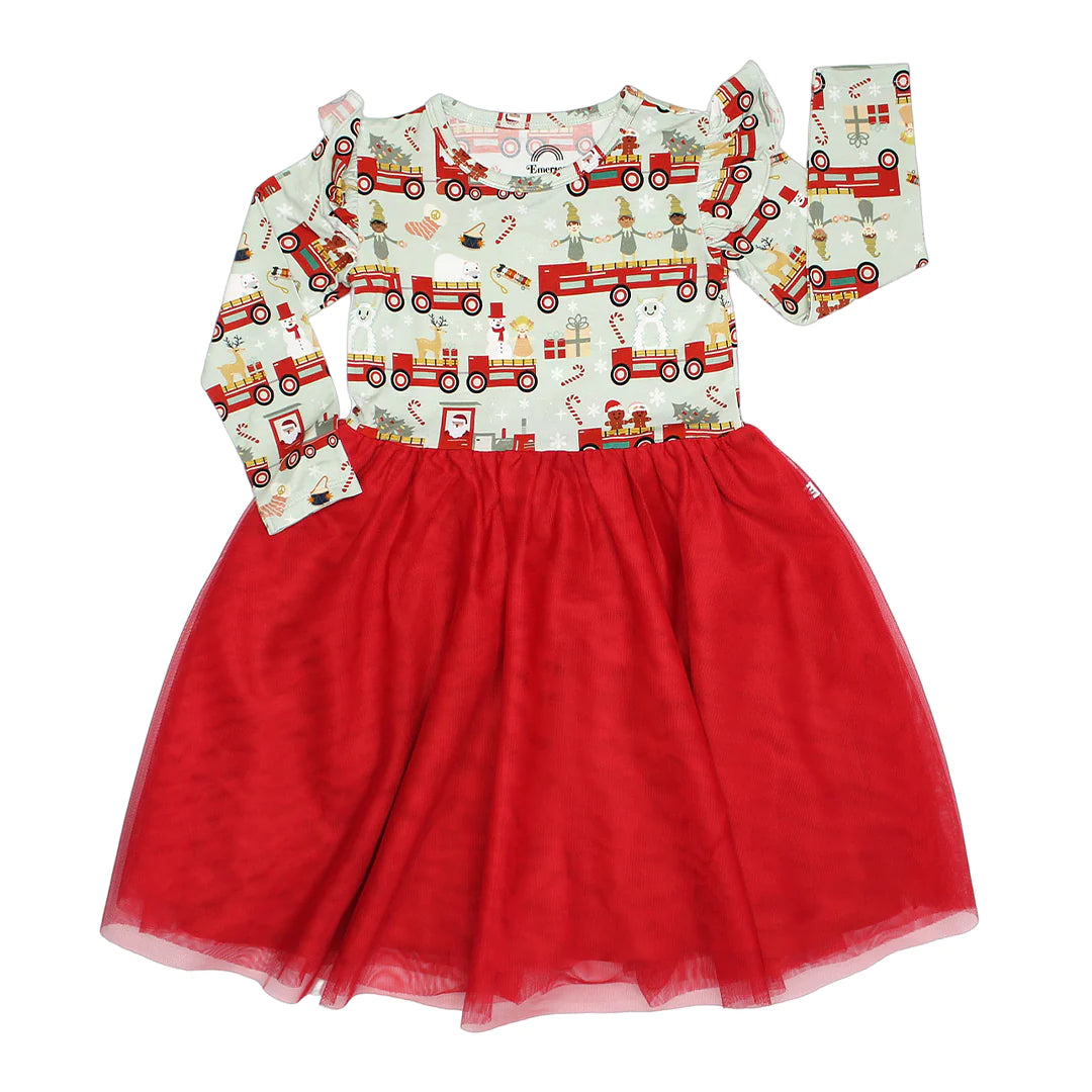 Christmas Train Tulle Twirl Dress