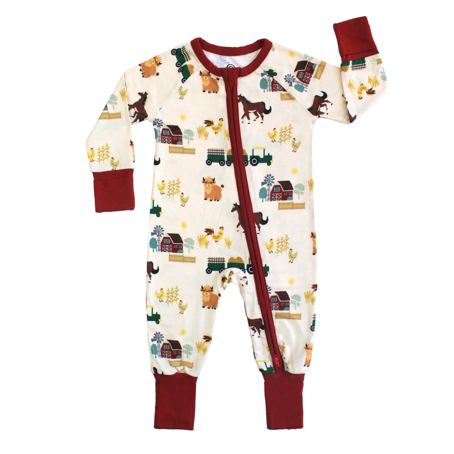 On the Farm Bamboo Convertible Baby Pajama