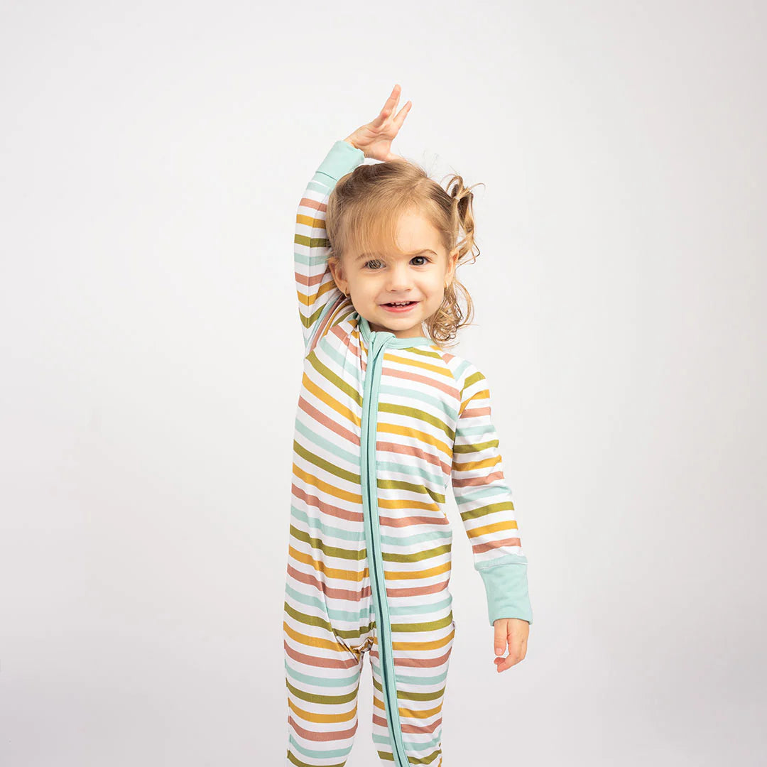 Spring Stripes Bamboo Convertible Baby Pajamas