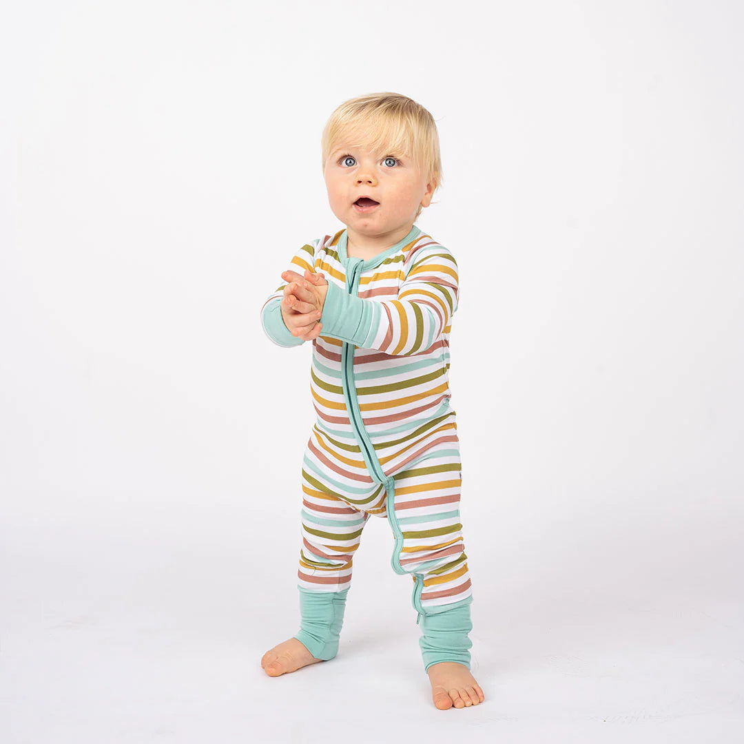 Spring Stripes Bamboo Convertible Baby Pajamas