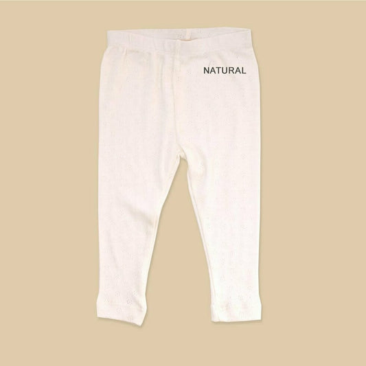 Pointelle Stretch Legging - Natural - Noelle Childrens Boutique