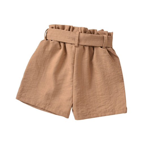 Pull on Linen shorts ~ Camel