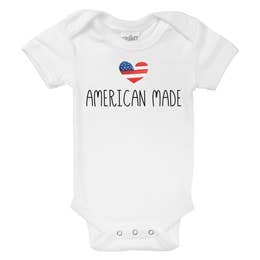 "American Made" July 4th Organic Baby Bodysuit & Toddler Shirt (Newborn to 4T) - Noelle Childrens Boutique