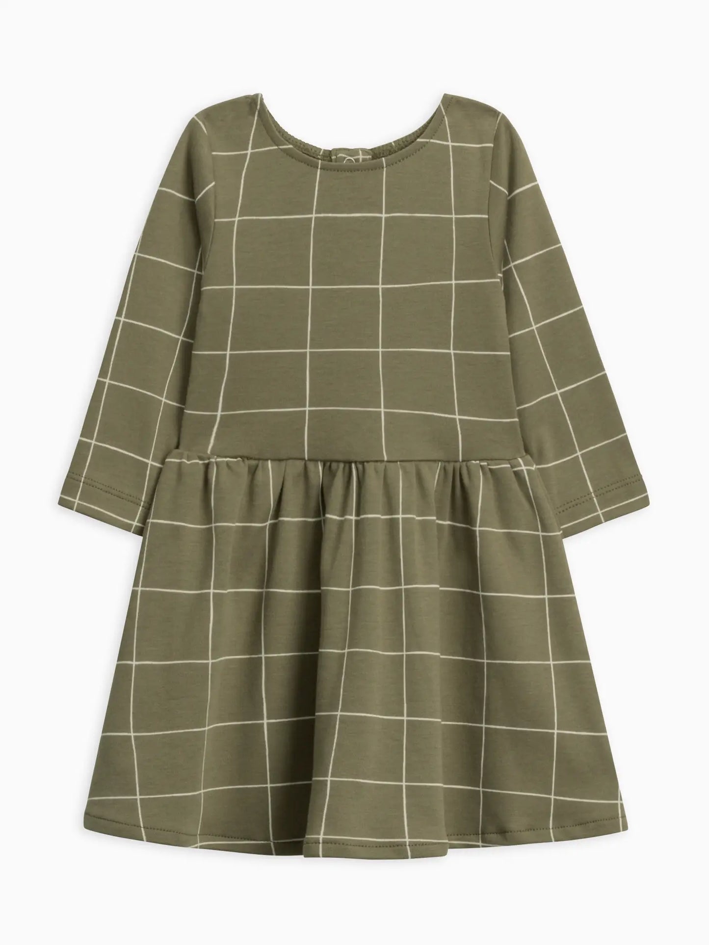 Long Sleeve Swing Dress - Basket / Forest