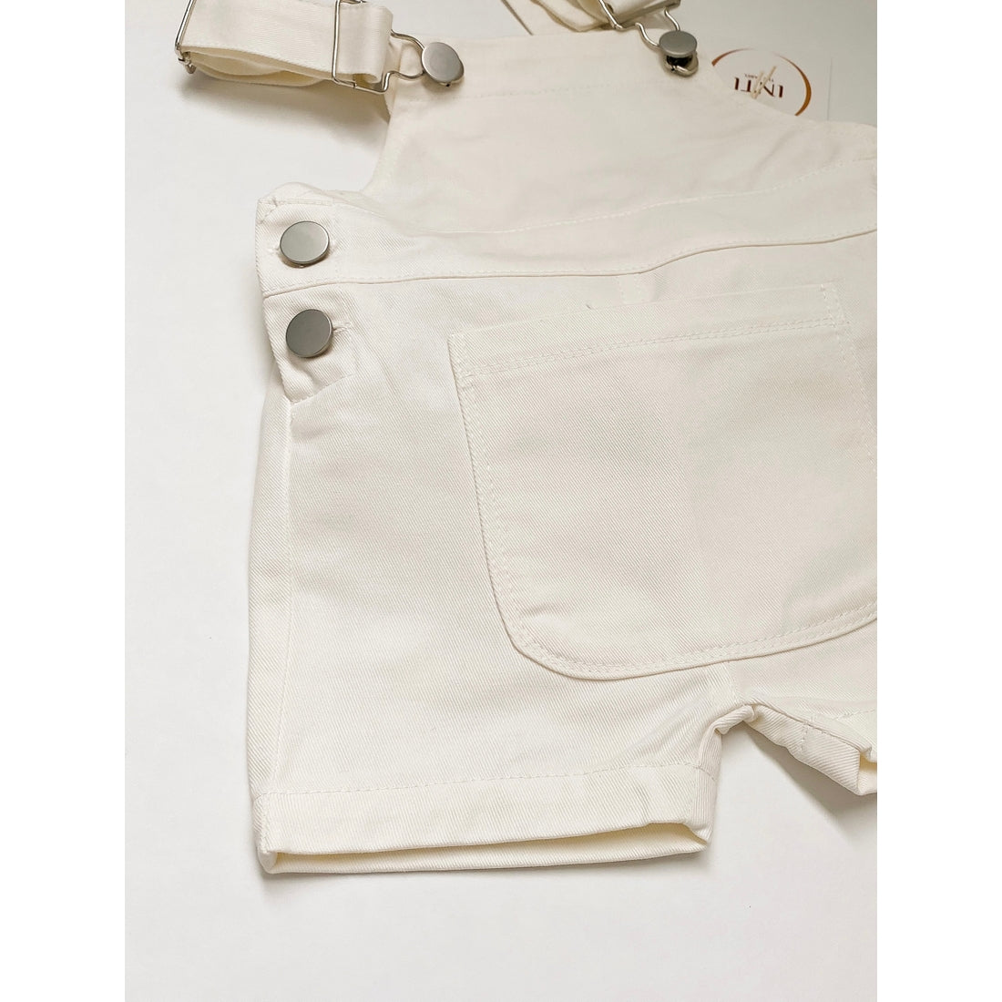 Denin Short Overalls in Marshmallow