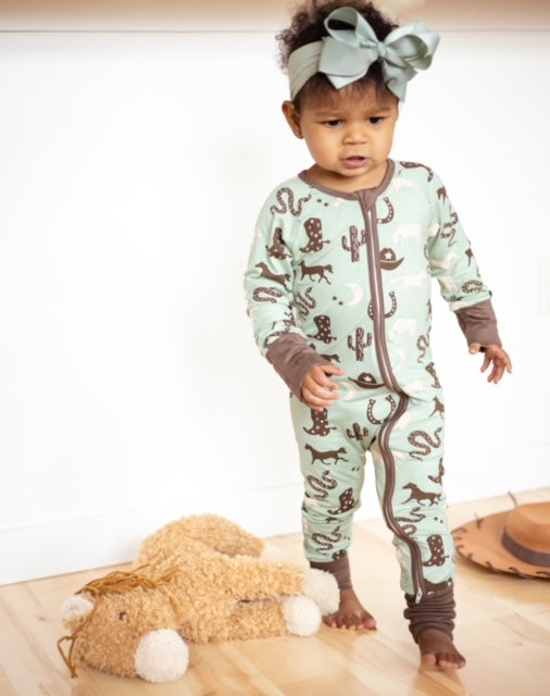 Giddyup! Bamboo Baby Convertible Footie Pajama