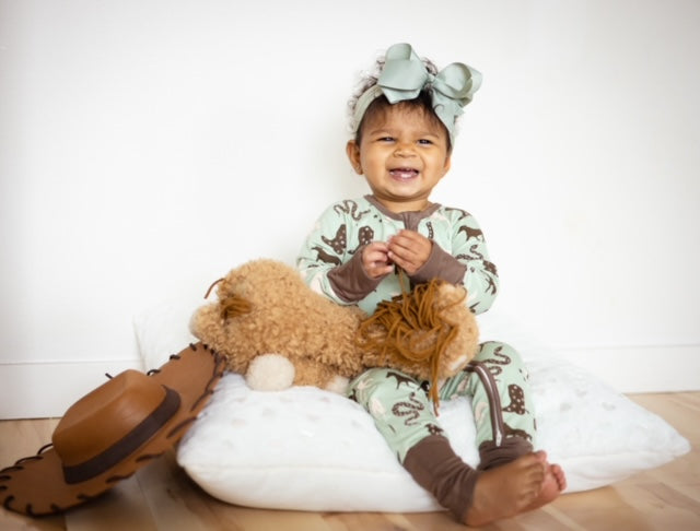 Giddyup! Bamboo Baby Convertible Footie Pajama