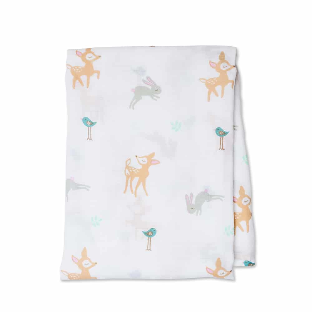 Lulujo Little Fawn Cotton Swaddle – 47×47″