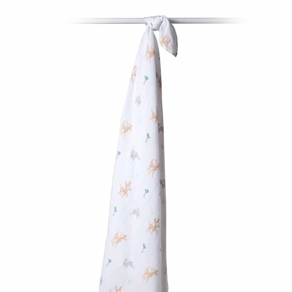 Lulujo Little Fawn Cotton Swaddle – 47×47″