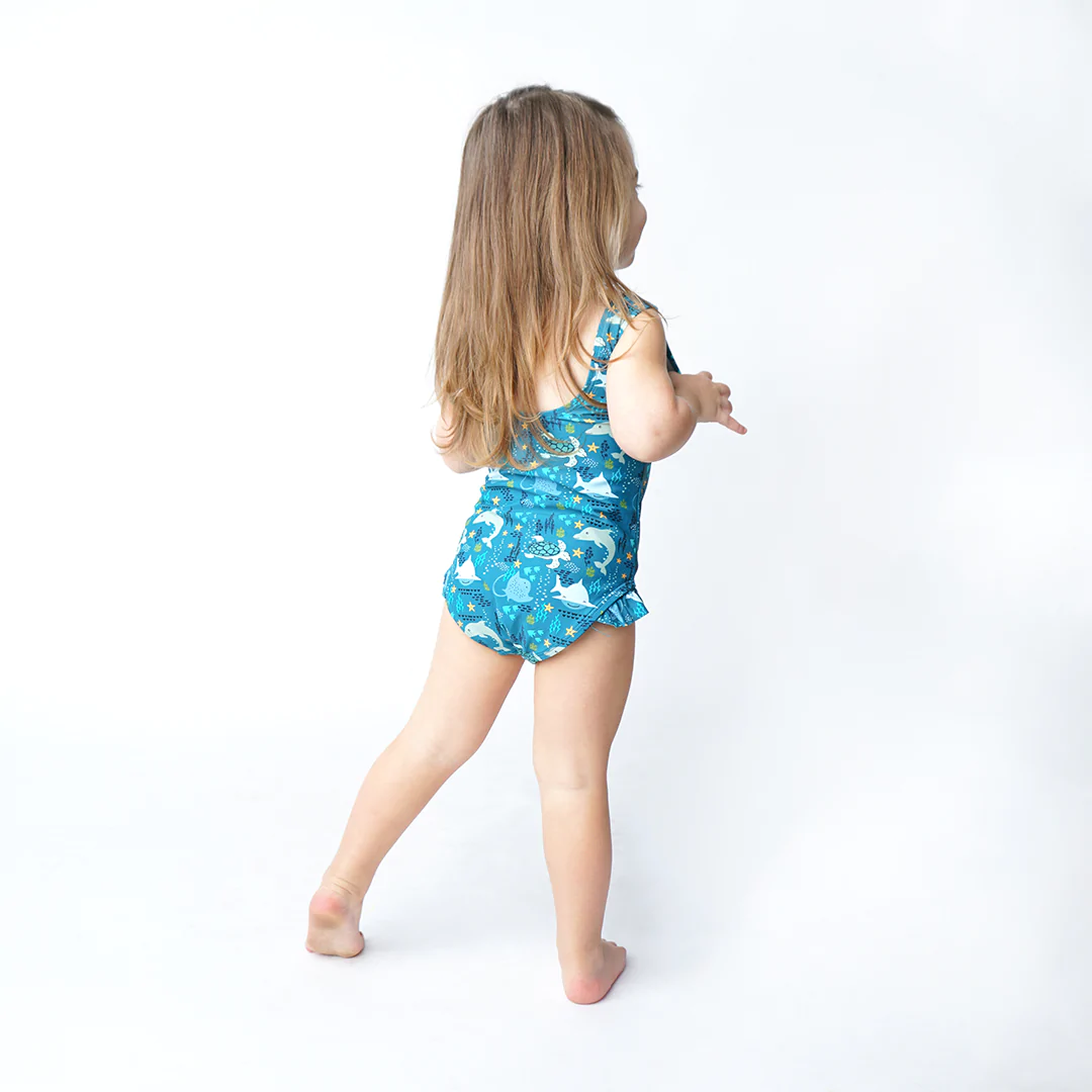 Ruffle 2025 leg swimsuit
