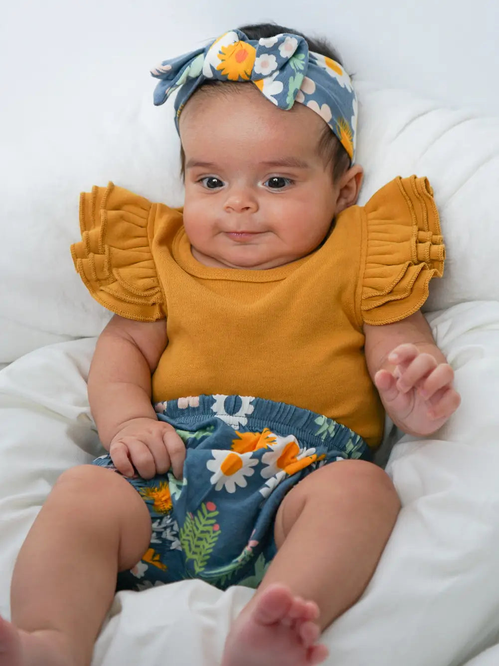 Blue Daisy Bamboo Baby Bloomers