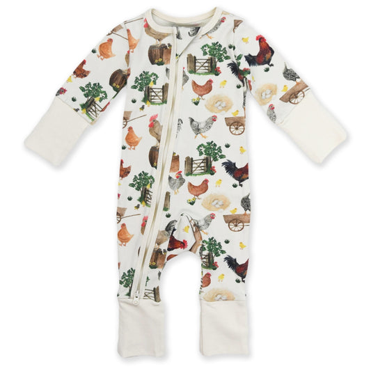 Organic Cotton Baby Pajamas 2-Way Zipper Sleeper, Basil