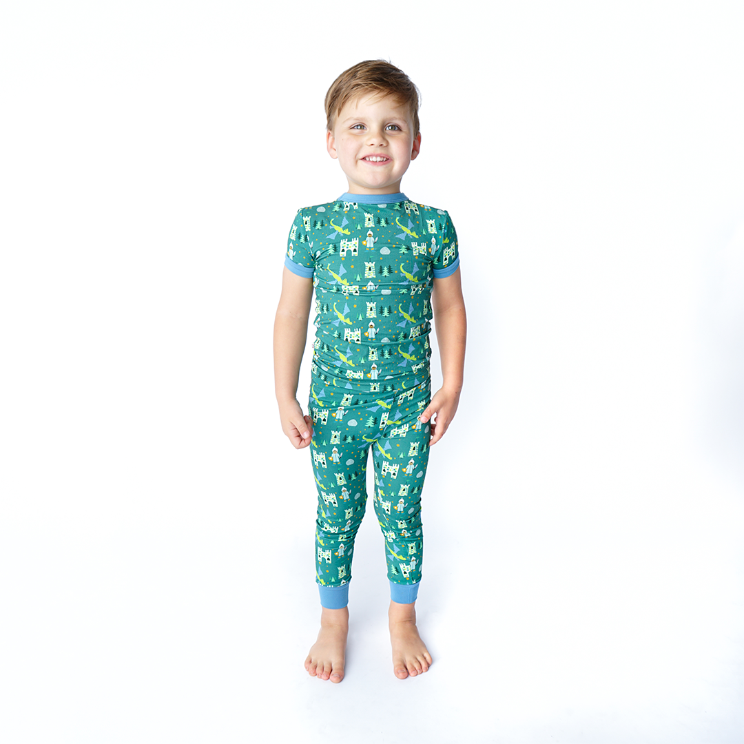 Ever After Bamboo Short Sleeve Kids Pajama Pants Set