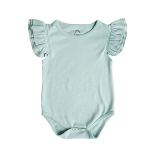 Blue Surf Cotton Flutter Short Sleeve Baby Onesie