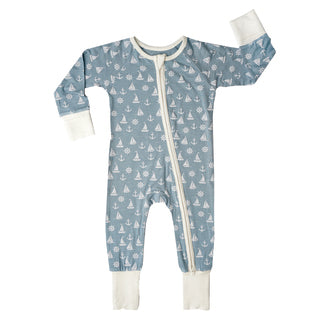 Anchors Away Bamboo Baby Footie