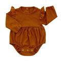 Pumpkin Flutter Long Sleeve Baby Onesie - Noelle Childrens Boutique